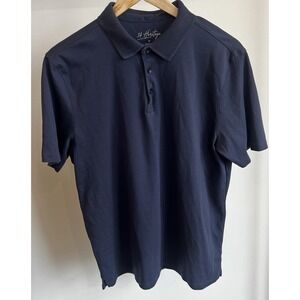 34 Heritage 100% Pima Cotton Navy Blue Polo Shirt Men's Medium